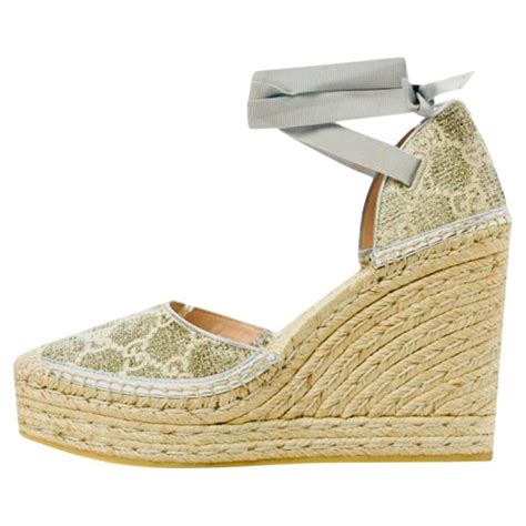 Gucci Heritage GG Lamé Platform Espadrilles 